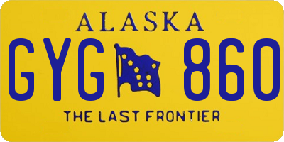 AK license plate GYG860