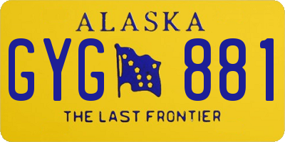 AK license plate GYG881