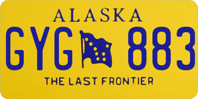 AK license plate GYG883