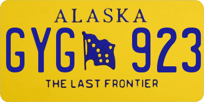 AK license plate GYG923
