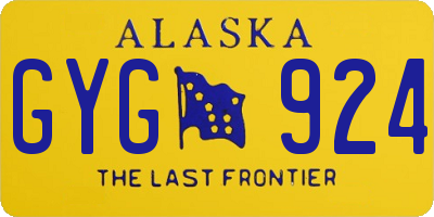 AK license plate GYG924