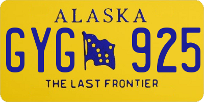 AK license plate GYG925
