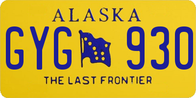 AK license plate GYG930