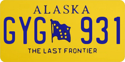 AK license plate GYG931