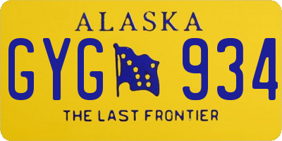AK license plate GYG934