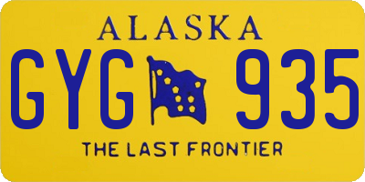 AK license plate GYG935