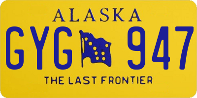 AK license plate GYG947