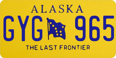 AK license plate GYG965