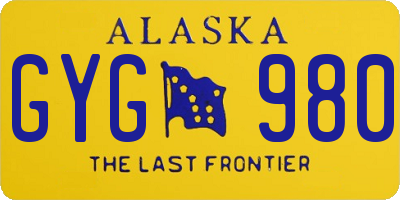 AK license plate GYG980