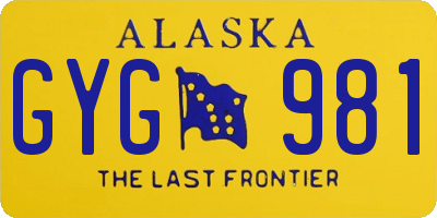 AK license plate GYG981