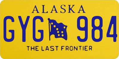 AK license plate GYG984