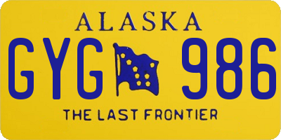 AK license plate GYG986