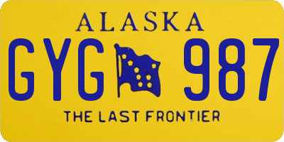 AK license plate GYG987