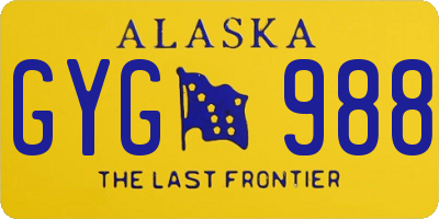 AK license plate GYG988