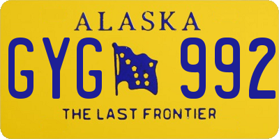 AK license plate GYG992