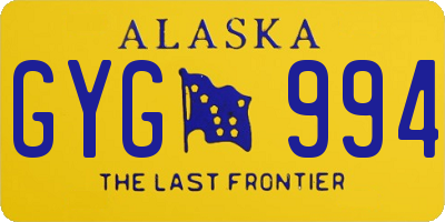 AK license plate GYG994