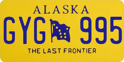 AK license plate GYG995