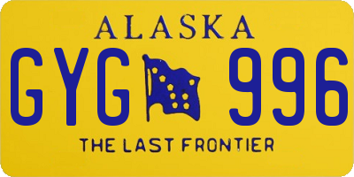 AK license plate GYG996