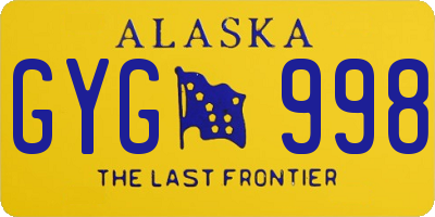 AK license plate GYG998