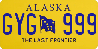 AK license plate GYG999