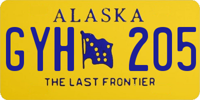 AK license plate GYH205