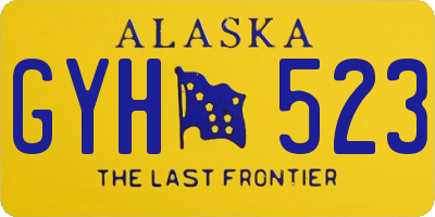 AK license plate GYH523