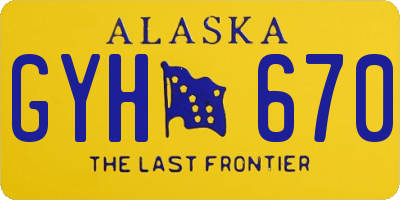 AK license plate GYH670