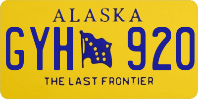 AK license plate GYH920