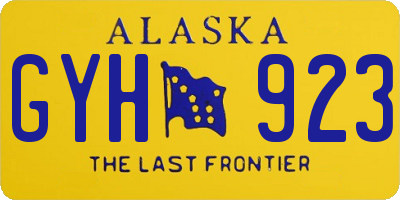 AK license plate GYH923