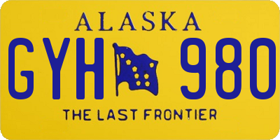 AK license plate GYH980