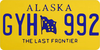 AK license plate GYH992