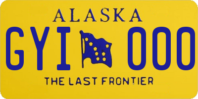 AK license plate GYI000