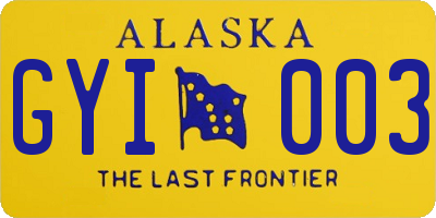 AK license plate GYI003