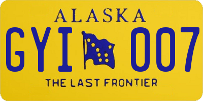 AK license plate GYI007