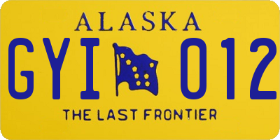 AK license plate GYI012