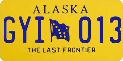 AK license plate GYI013