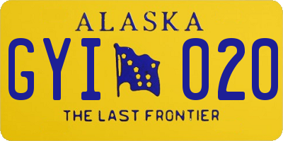 AK license plate GYI020