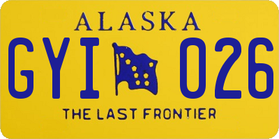 AK license plate GYI026