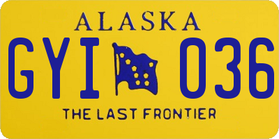 AK license plate GYI036