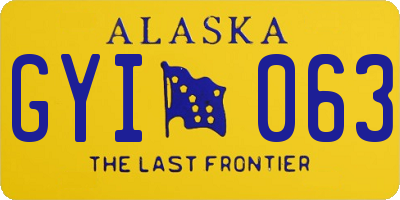 AK license plate GYI063