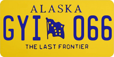 AK license plate GYI066