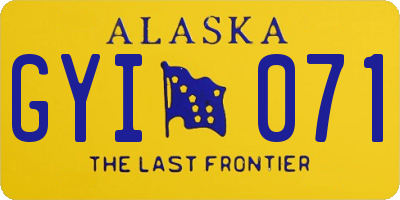 AK license plate GYI071