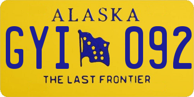 AK license plate GYI092