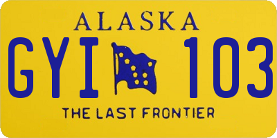 AK license plate GYI103