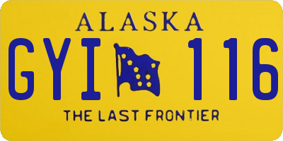 AK license plate GYI116