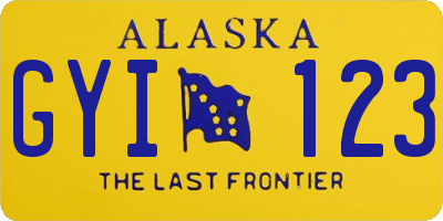 AK license plate GYI123