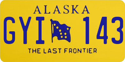 AK license plate GYI143