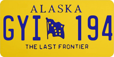 AK license plate GYI194