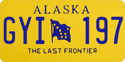 AK license plate GYI197