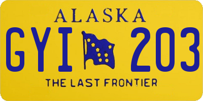 AK license plate GYI203